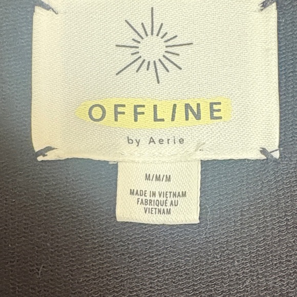 Offline by Arie Black Zip-Up Hoodie Jacket with Gray Stripes M - Picture 2 of 5